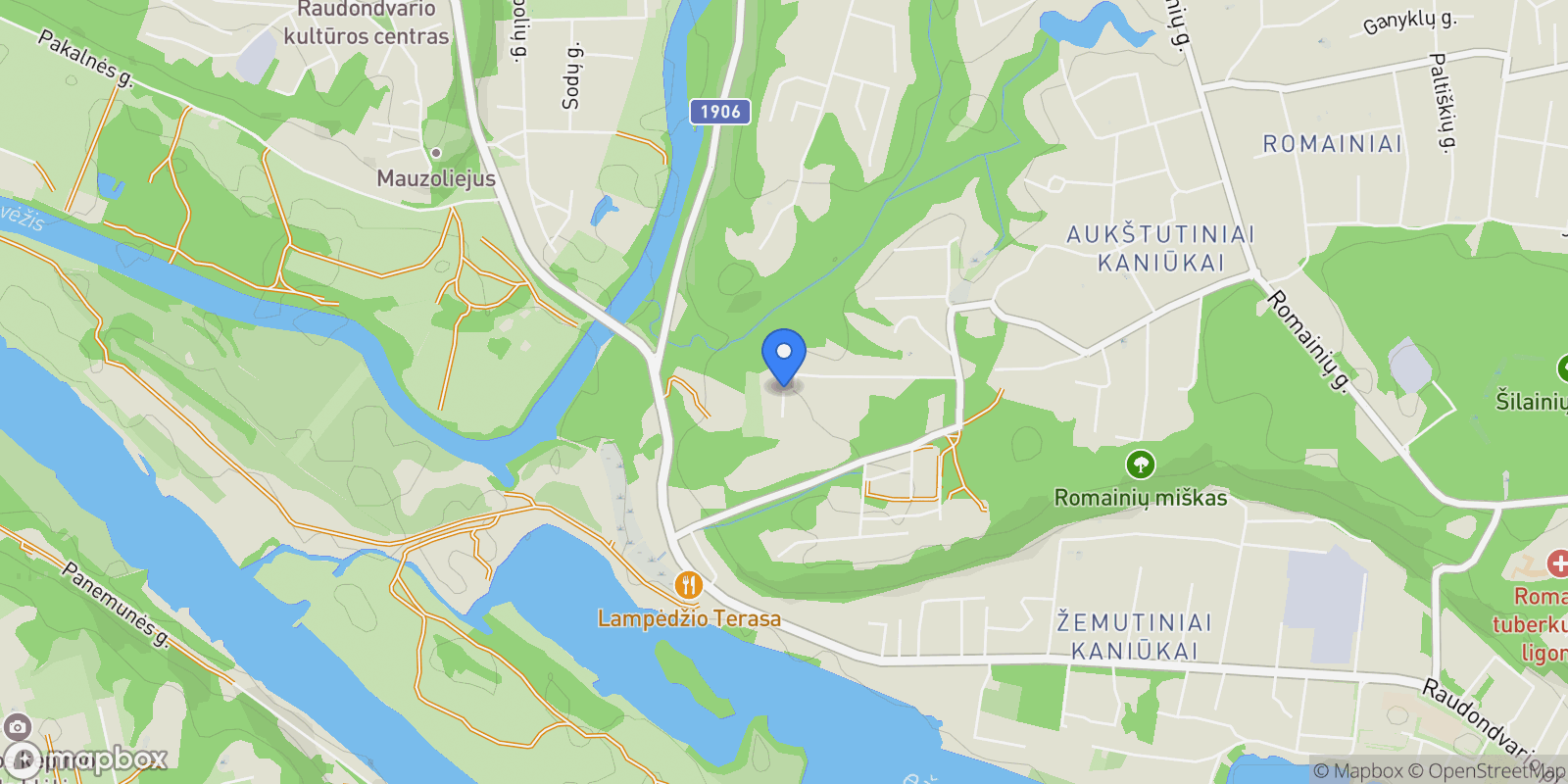 Map showing Tolivardziu St, Kaunas, Kaunas, Kaunas County, Lithuania.