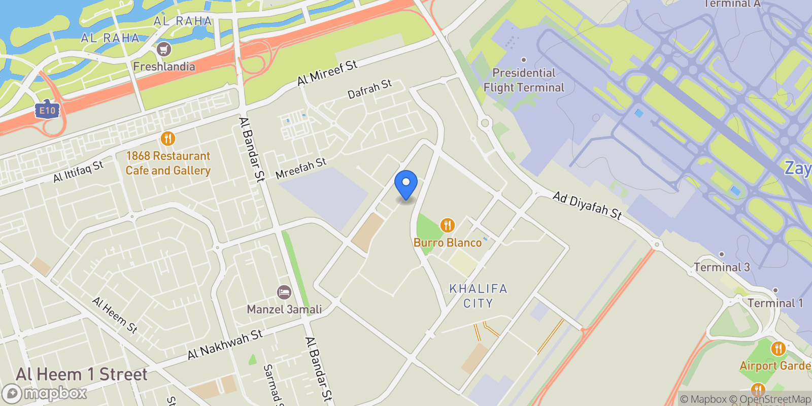 Map showing Masdar City, Abu Dhabi, United Arab Emirates, Dubai, Abu Dhabi, Abu Dhabi, United Arab Emirates.