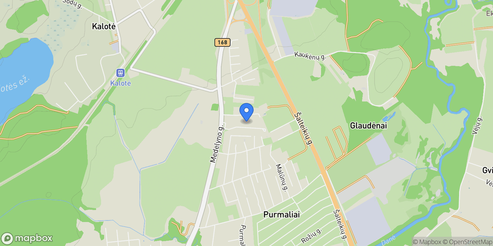 Map showing Litorinos St, Giruliai, KL, KalotÄ—, KlaipÄ—da County, Lithuania.