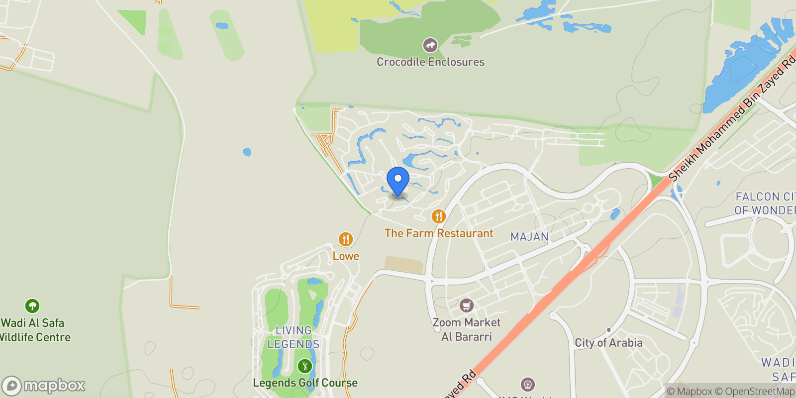 Map showing Dubai Land Residence Complex (DLRC), United Arab Emirates, Dubai, Dubai, United Arab Emirates.