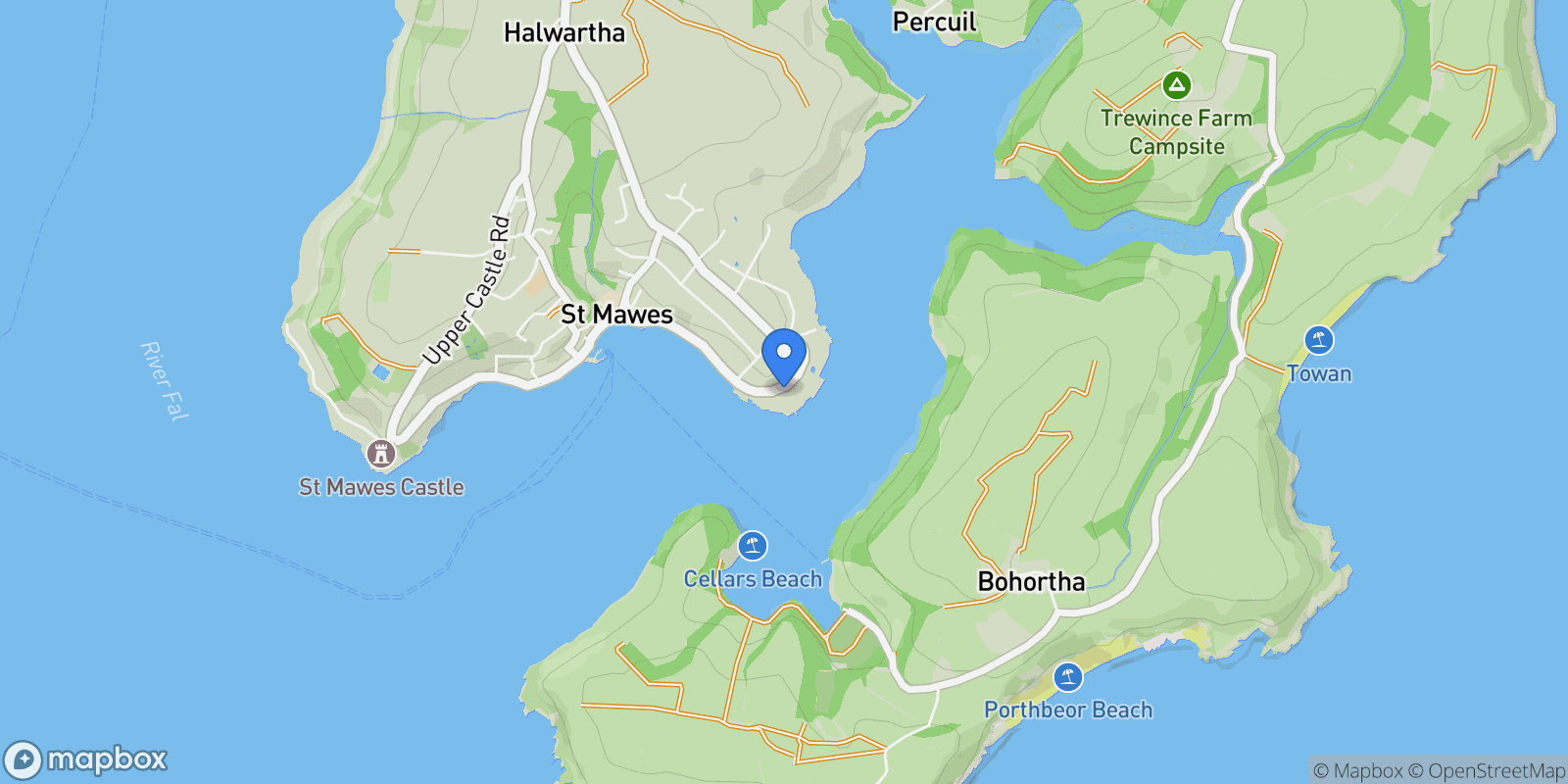 Map showing 27A Tredenham Road, St. Mawes, St Mawes, England, United Kingdom.