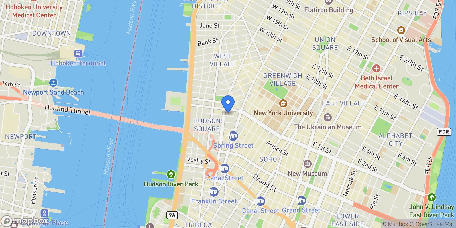 Map showing 49 KING ST, New York, New York, United States.
