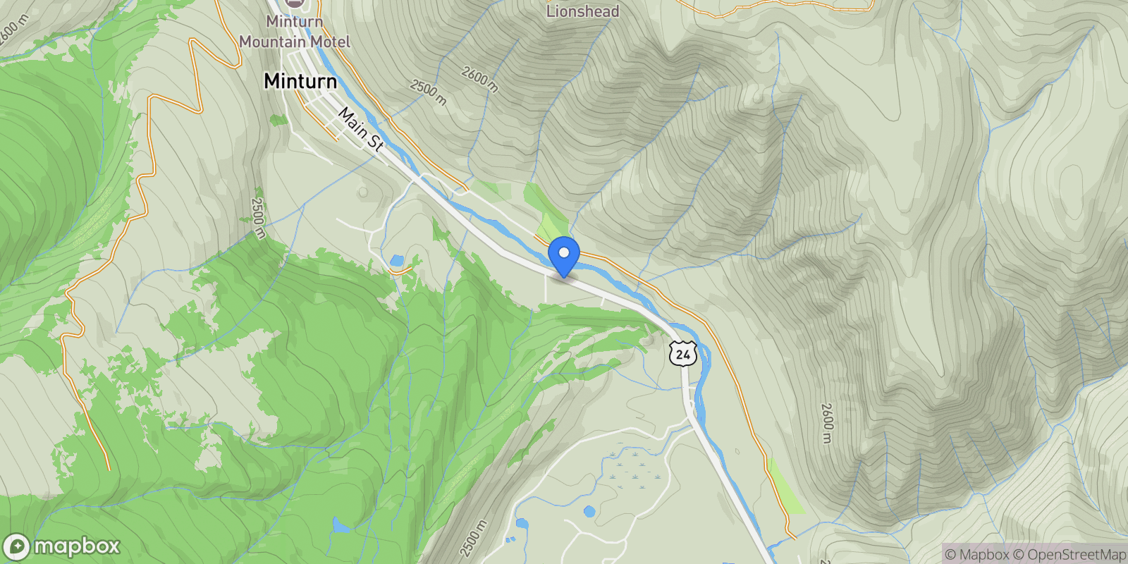 Map showing 12 Abby Road , Minturn, CO 81645, Avon, Colorado, United States.