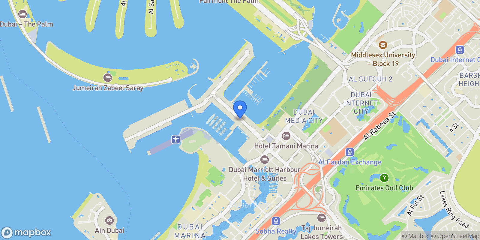 Map showing Dubai Marina - Dubai - United Arab Emirates, Dubai, Dubai, United Arab Emirates.