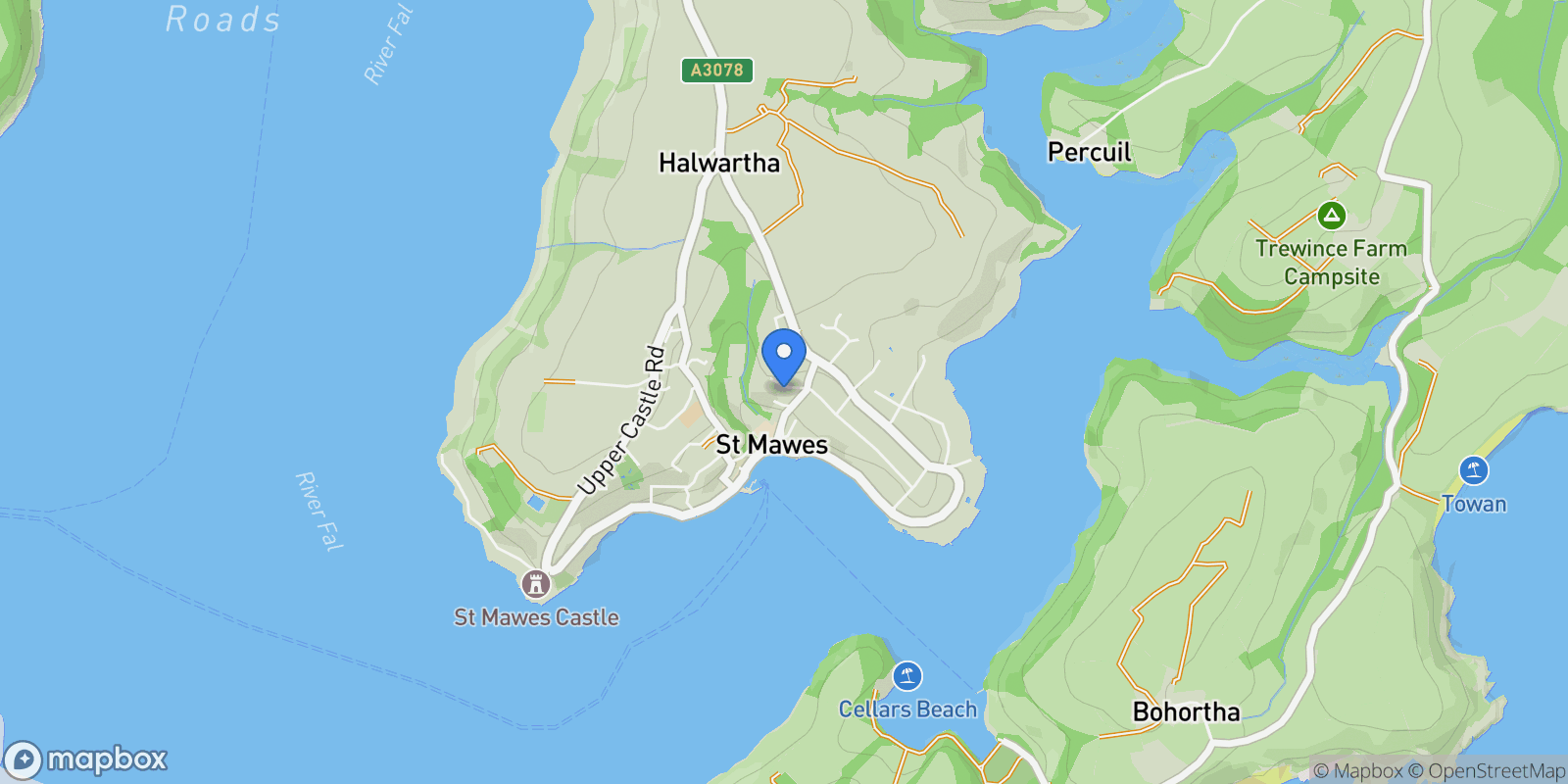Map showing 7 Carrick Way, St. Mawes, St Mawes, England, United Kingdom.