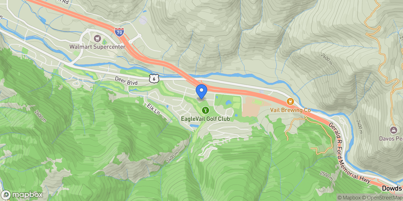 Map showing 54 Columbine Circle B14 , Eagle-Vail, CO 81620, Vail, Colorado, United States.