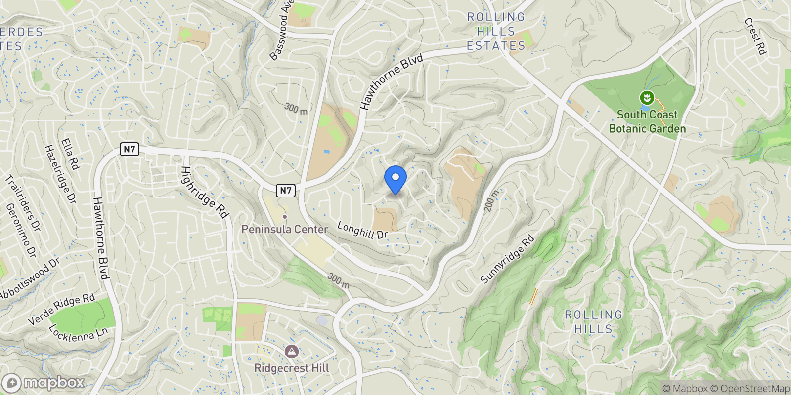 Map showing 27415 Larchbluff Drive , Rancho Palos Verdes, CA 90275, Rolling Hills, California, United States.