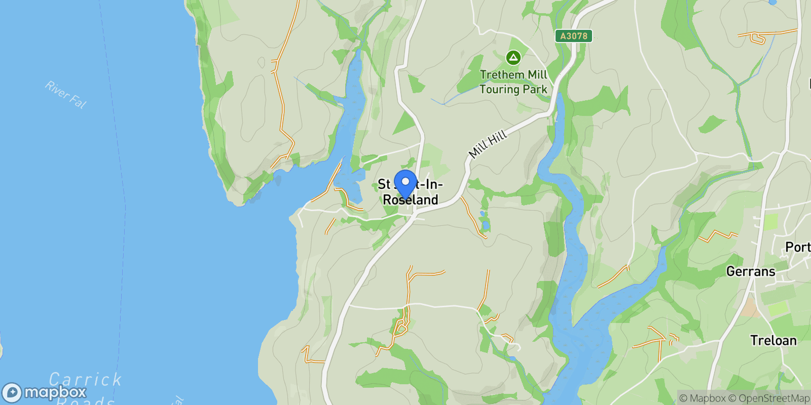 Map showing 7, Chapel Close, Saint Just in Roseland, England, United Kingdom.
