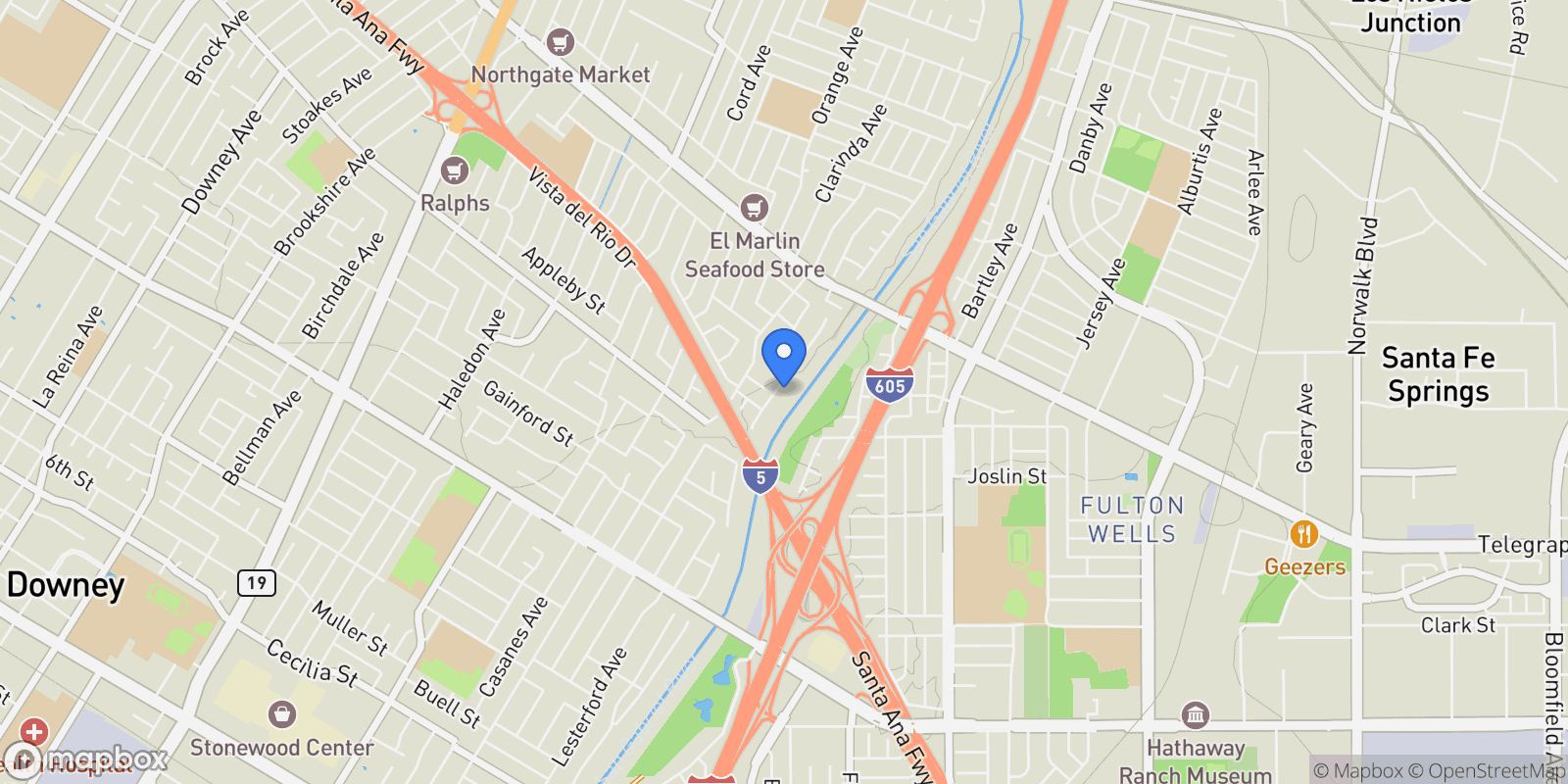 Map showing 9434 Pico Vista, Downey, CA 90240, Downey, California, United States.