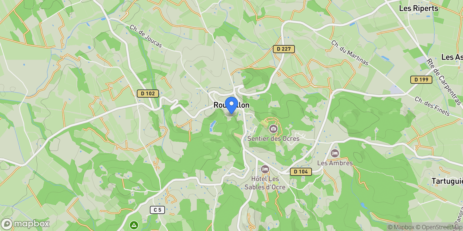 Map showing Roussillon, Provence-Alpes-Côte d'Azur, France.