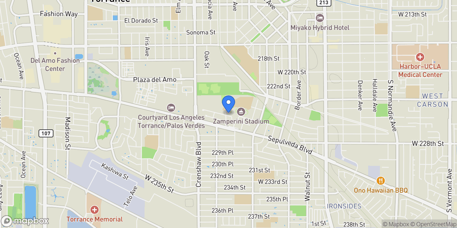 Map showing 2319 Santa Fe Avenue , Torrance, CA 90501, Torrance, California, United States.