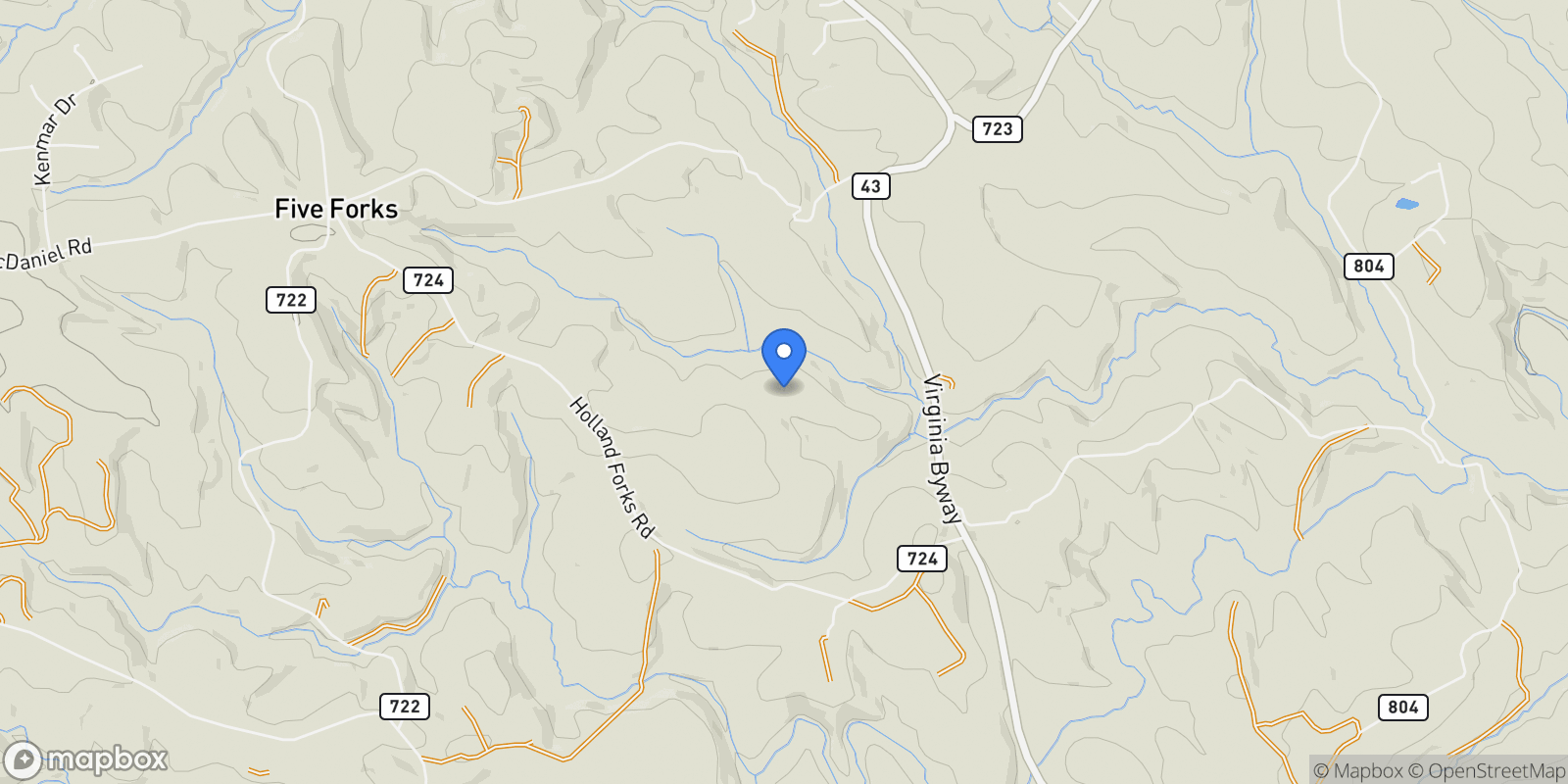 Map showing 1962 McDaniel Road, Bedford, VA 24523, Bedford, Virginia, United States.