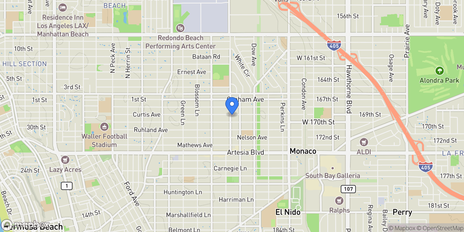 Map showing 2410 Vail Avenue , Redondo Beach, CA 90278, Torrance, California, United States.