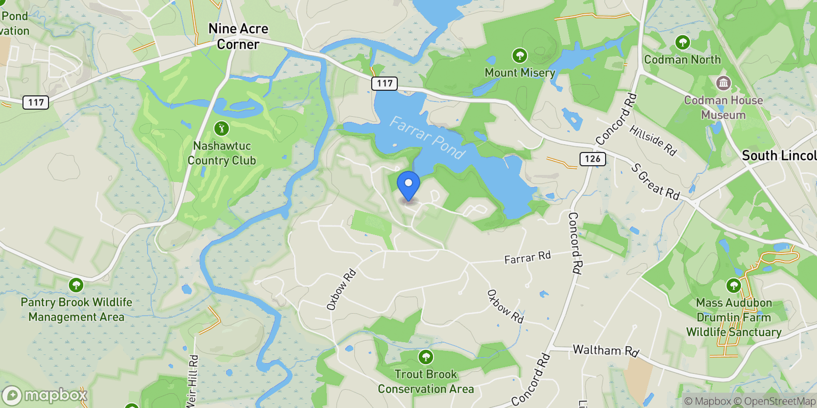 Map showing 134 Chestnut Circle - Unit 134 , Lincoln, MA 01773, Lincoln, Massachusetts, United States.
