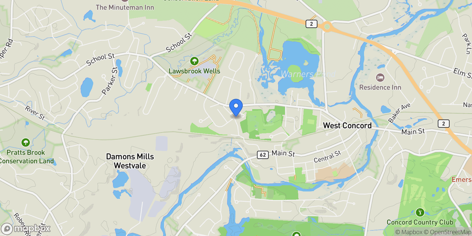 Map showing 70 Hillside Ave , Concord, MA 01742, Concord, Massachusetts, United States.