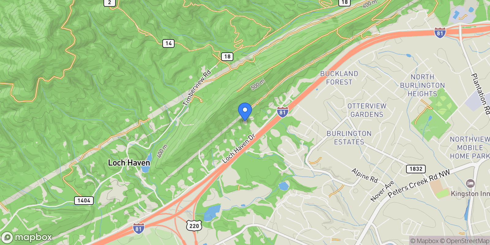 Map showing 3054 Loch Haven DR, Roanoke, VA 24019, Cloverdale, Virginia, United States.