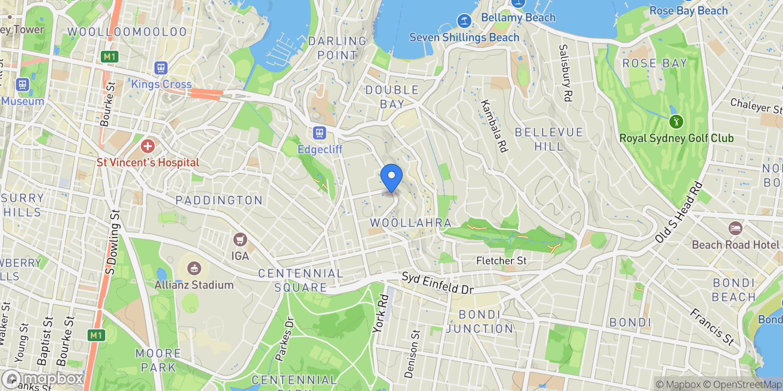 Map showing 380 Edgecliff Road, Sydney, NSW, Sydney, New South Wales, Australia.
