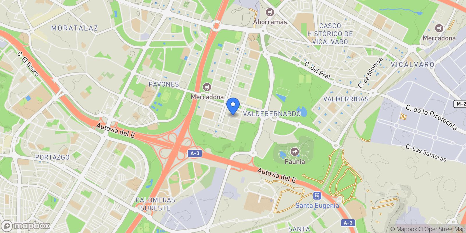 Map showing CIUDALCAMPO -S.S. REYES-, Madrid, CIUDALCAMPO -S.S. REYES-, Vicalvaro, Madrid, Spain.