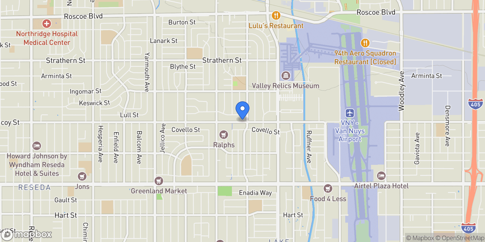 Map showing 17119 Saticoy street, Los Angeles, California, United States.