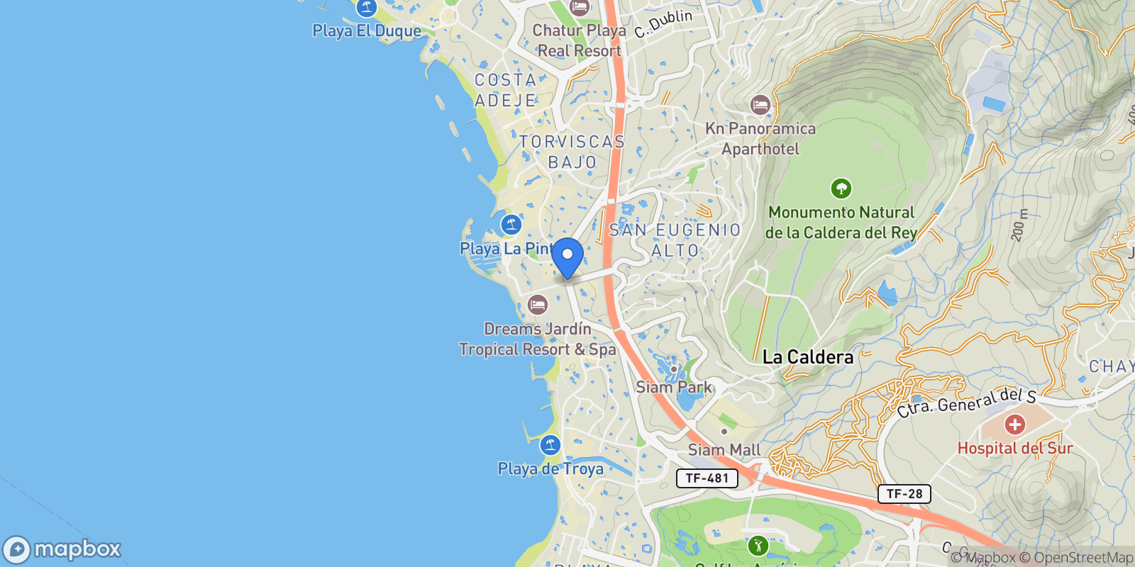 Map showing COSTA ADEJE, Santa Cruz de Tenerife, COSTA ADEJE, Costa Adeje, Adeje, Canary Islands.