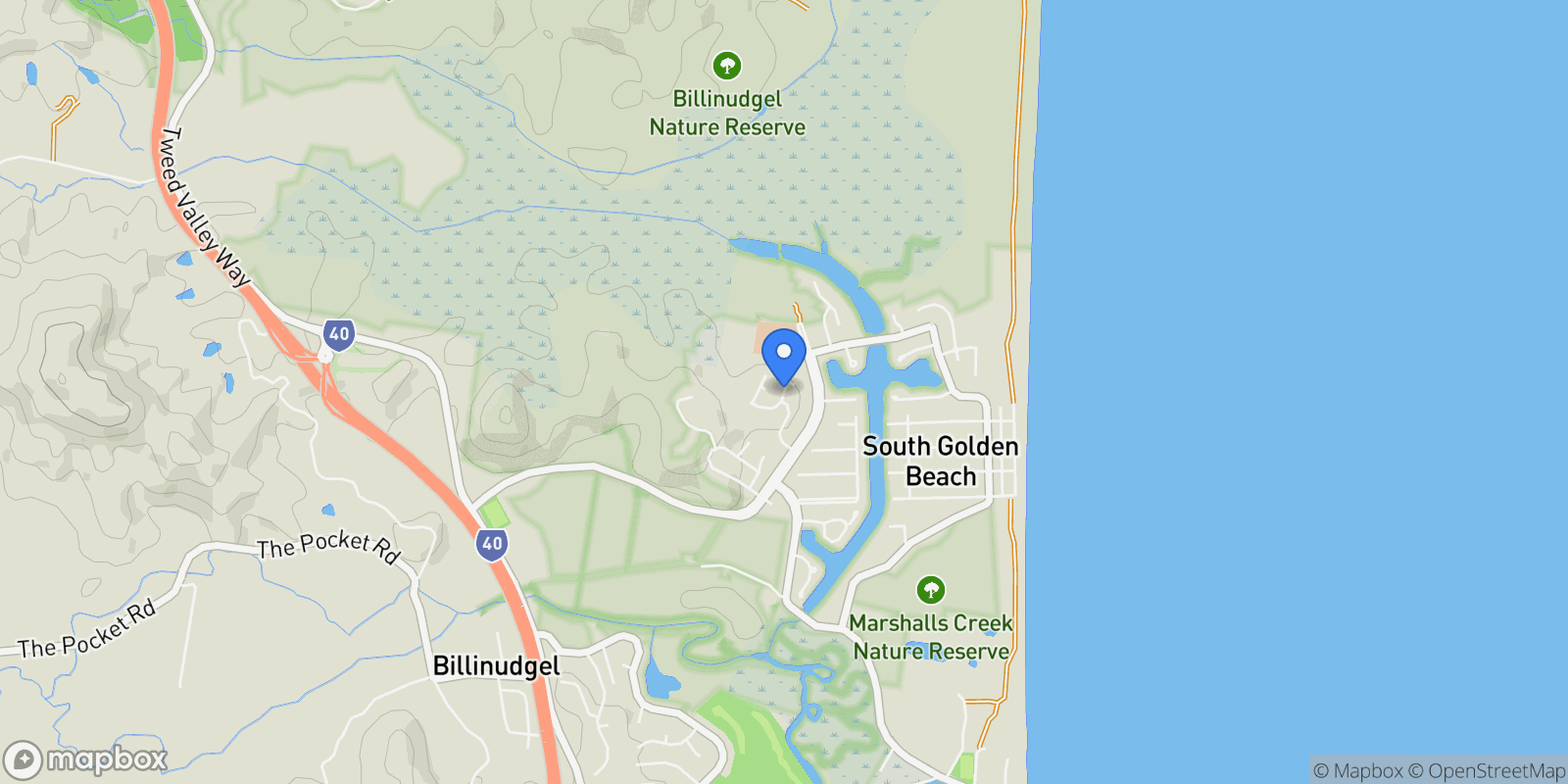 Map showing Ocean Shores, Player Parade, Ocean Shores, New South Wales, Australia.