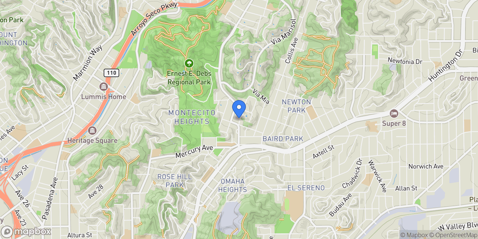 Map showing 3733 Lomitas, Los Angeles, California, United States.