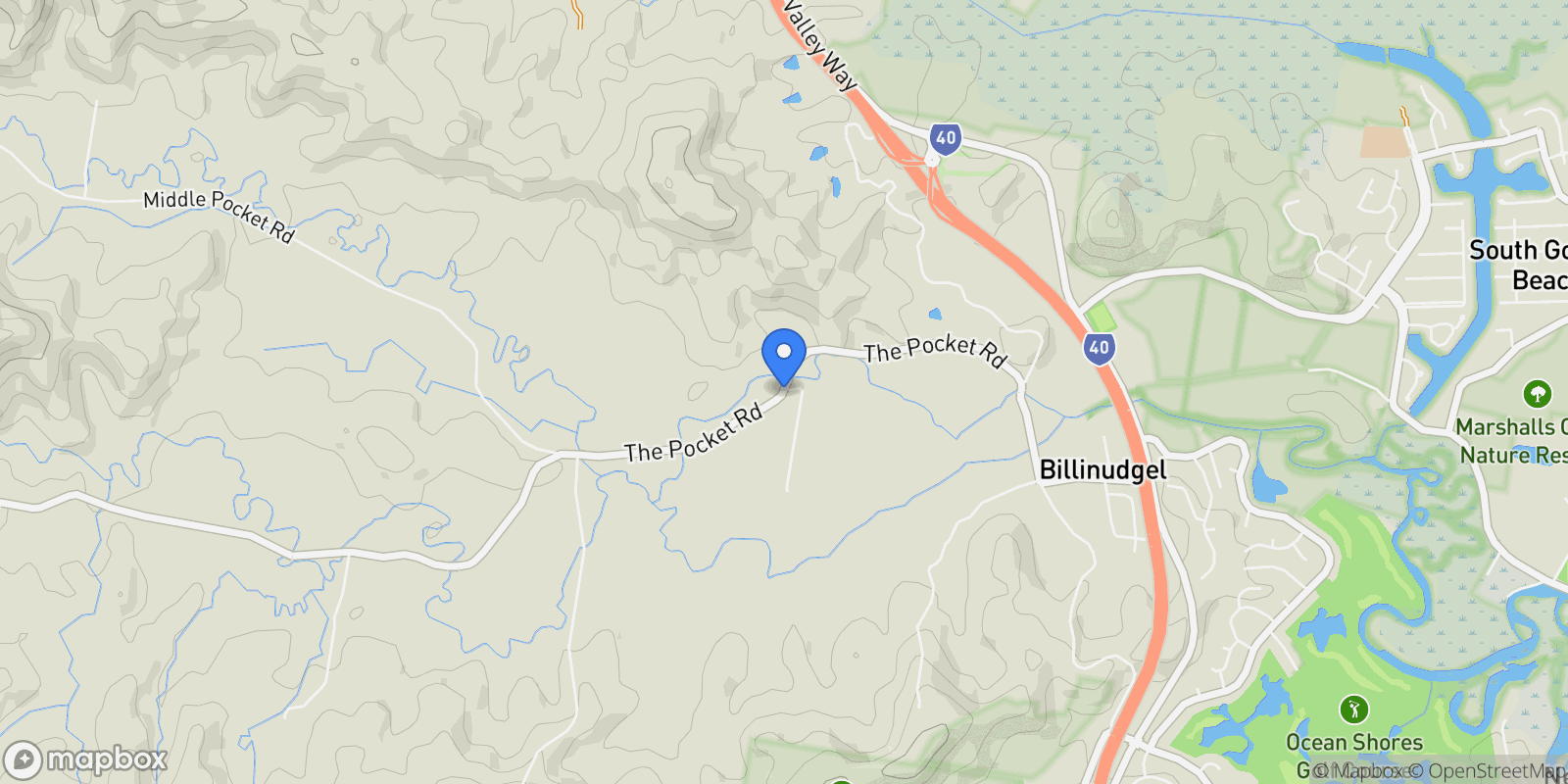 Map showing Billinudgel, The Pocket Road, Billinudgel, New South Wales, Australia.