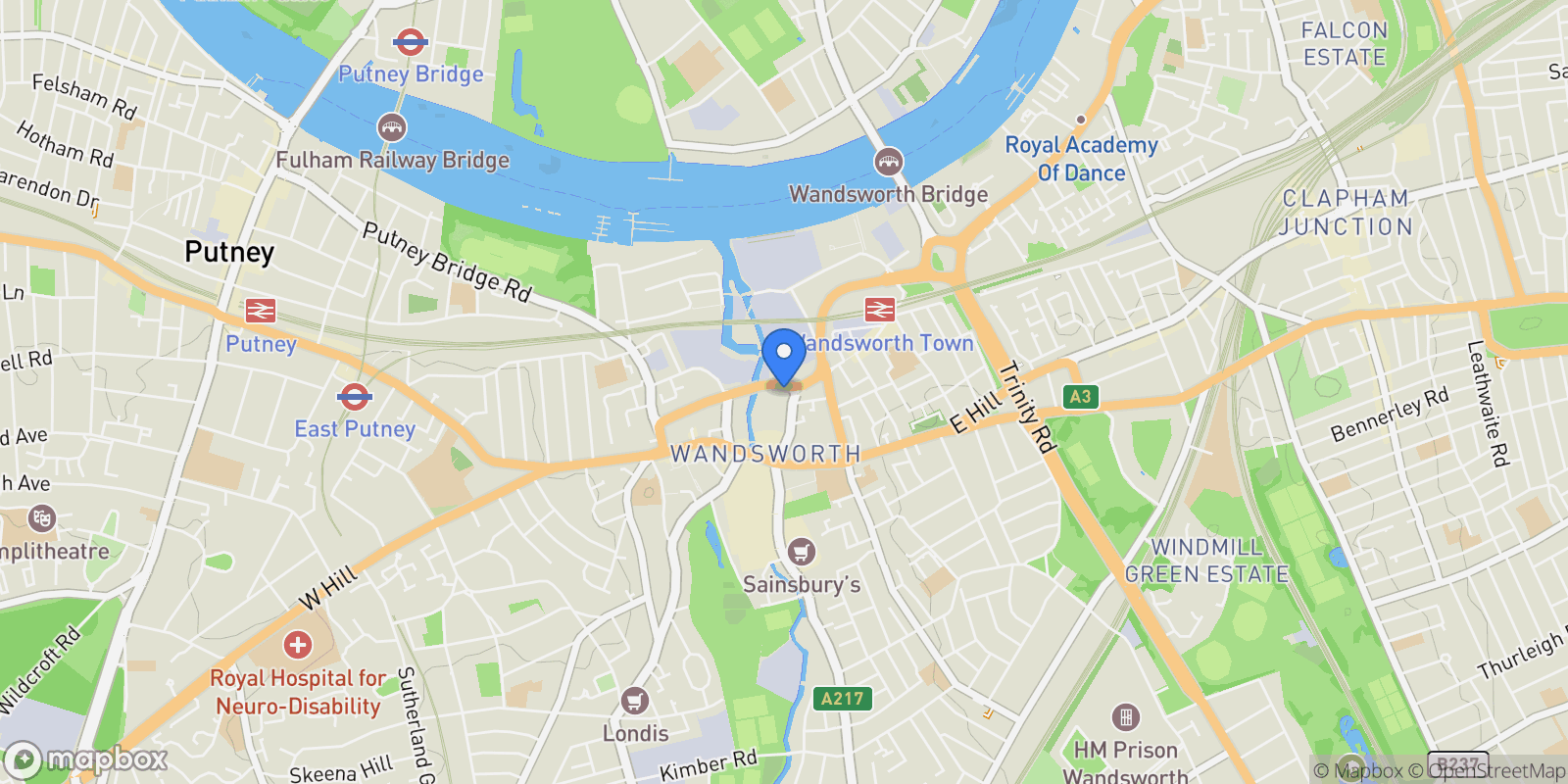 Map showing London, London, England, United Kingdom.