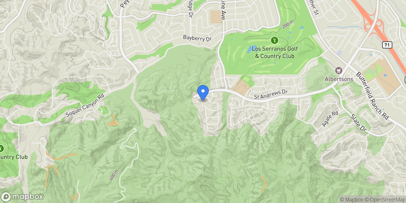 Map showing 3940 Golden Terrace Lane, Chino Hills, California, United States.