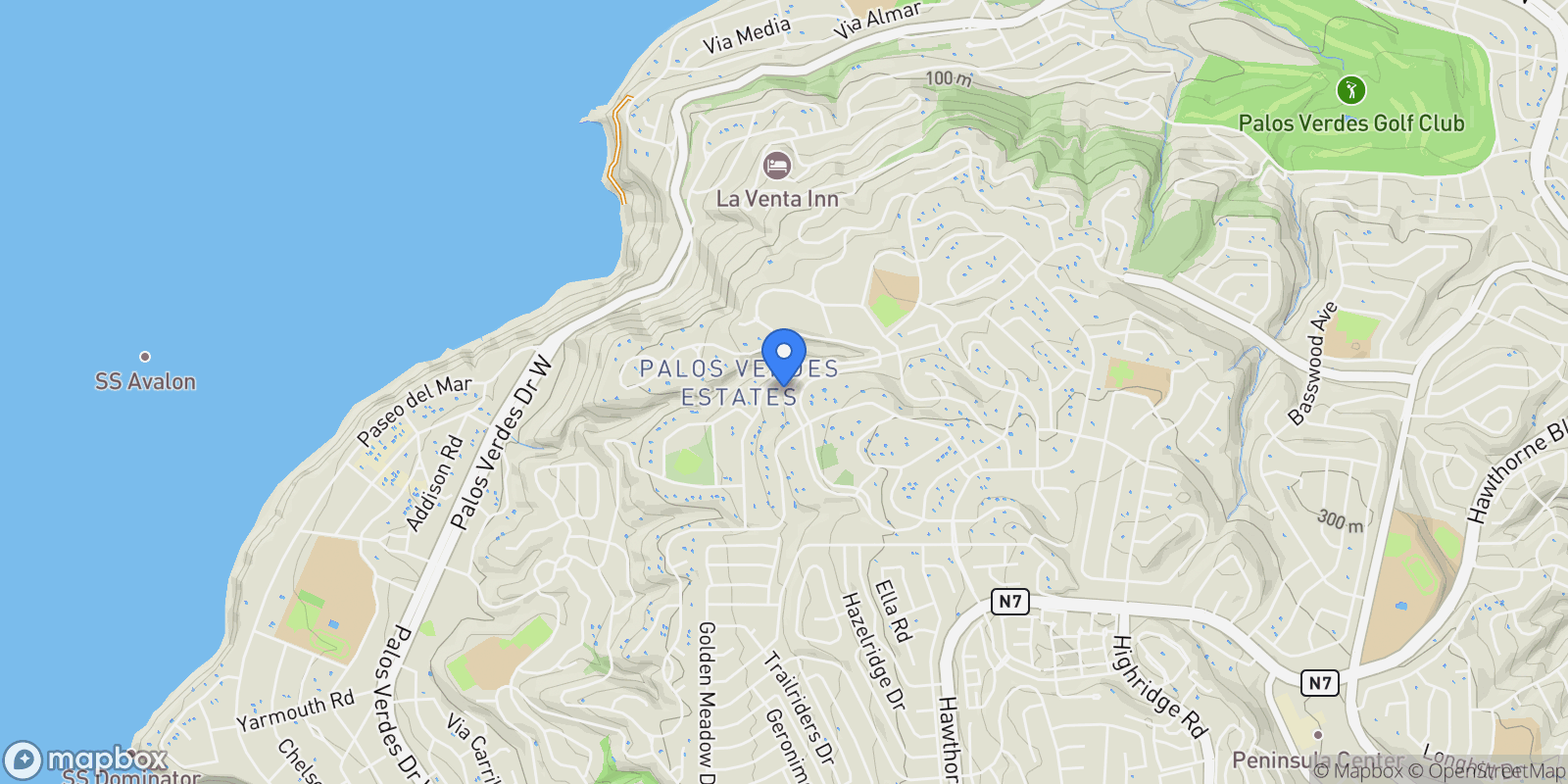 Map showing 1412 Lower Paseo La Cresta , Palos Verdes Estates, CA 90274, Rolling Hills Estates, California, United States.