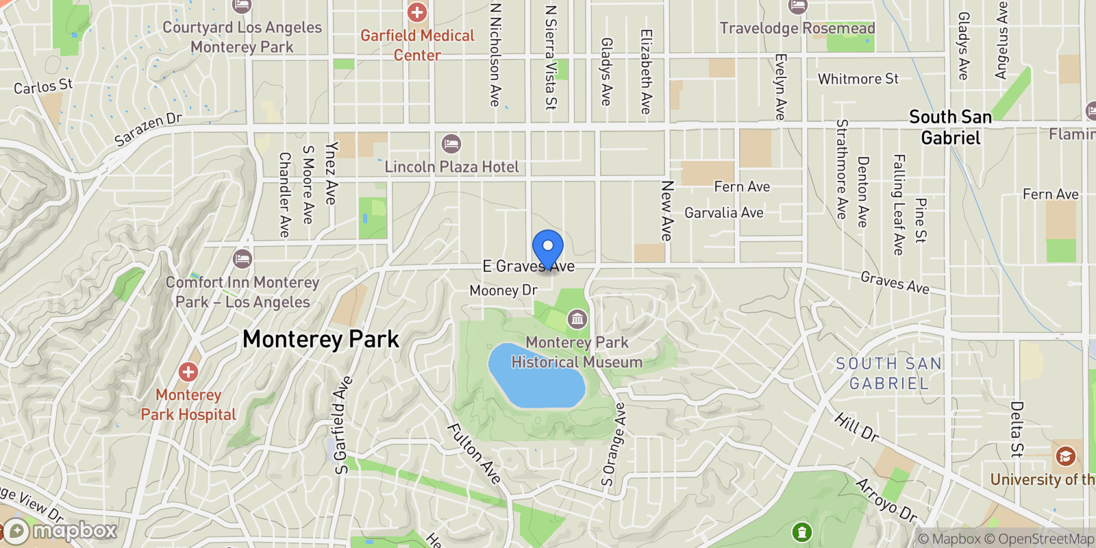 Map showing 607 Sefton Avenue, Monterey Park, California, United States.