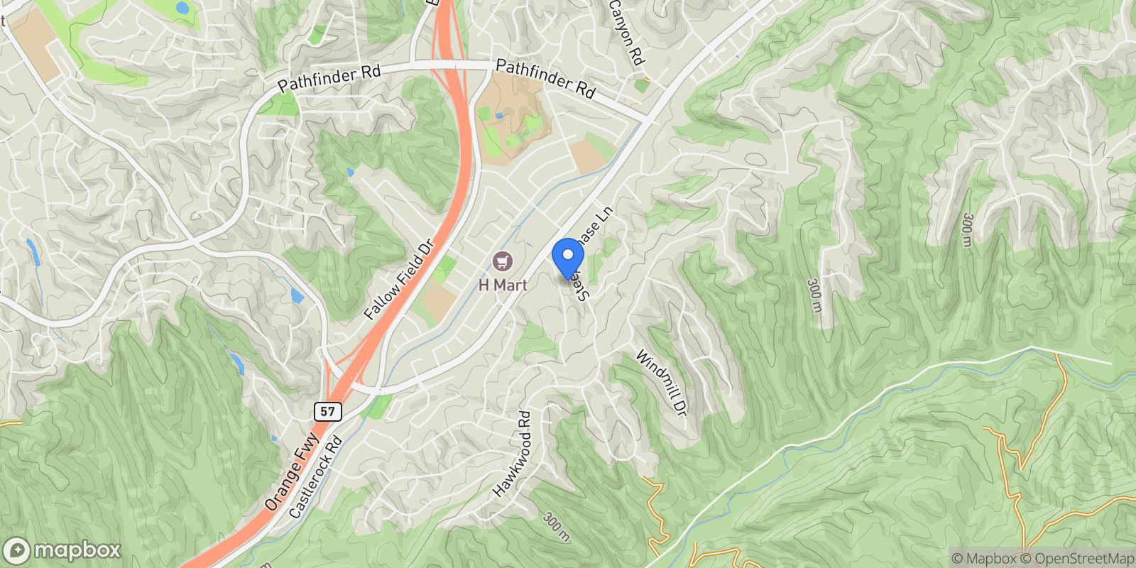Map showing 2831 Steeplechase Lane, Diamond Bar, California, United States.