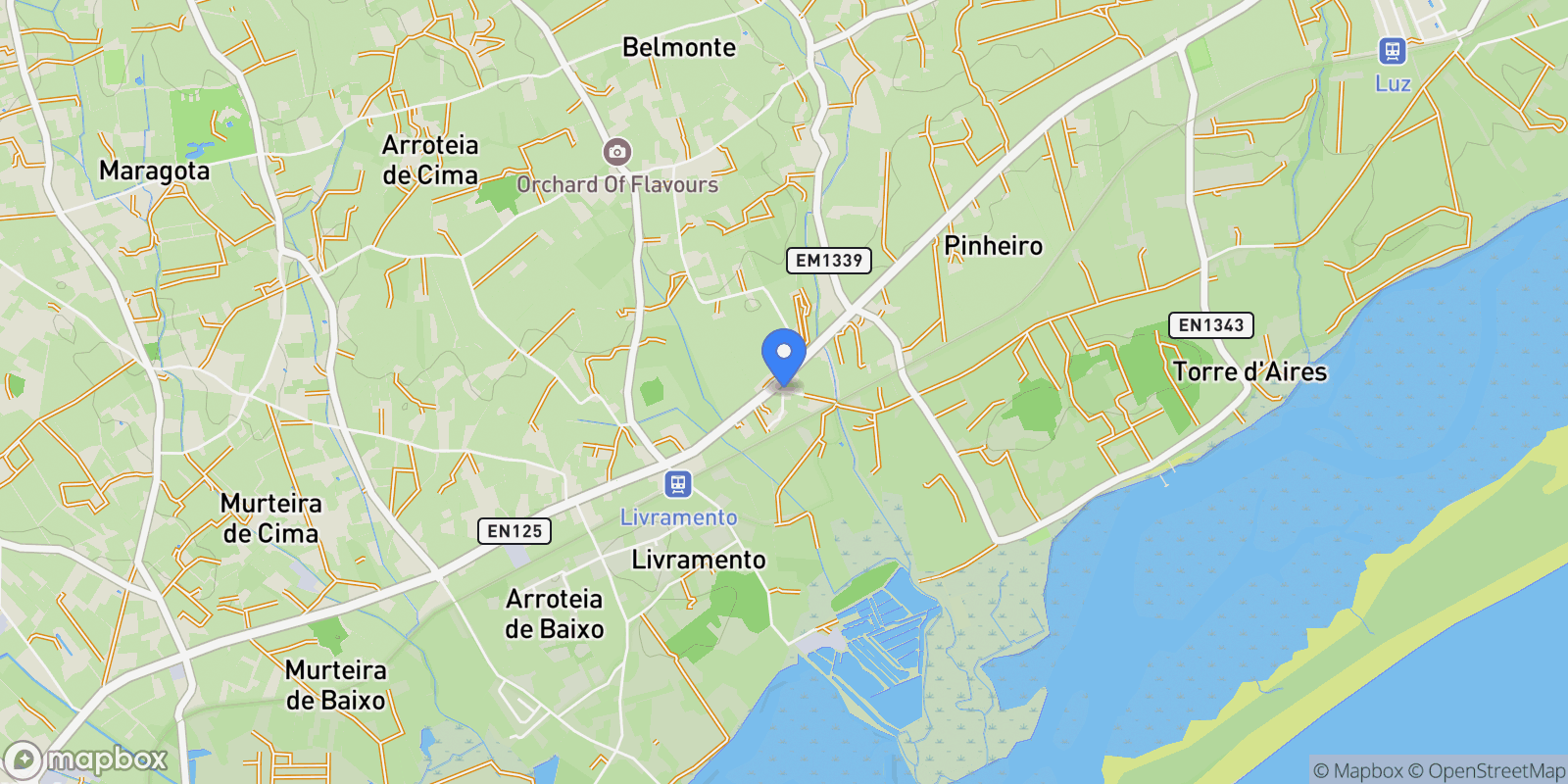 Map showing Luz de Tavira e Santo Estêvão, Tavira, Faro, Tavira, Luz de Tavira e Santo Estevao, Algarve, Portugal.
