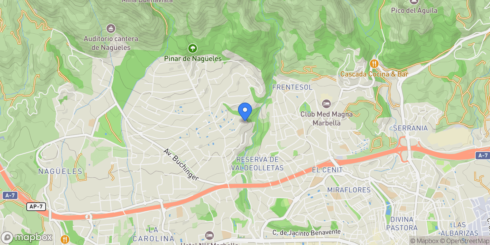 Map showing MARBELLA, Málaga, MARBELLA, Sierra Blanca, Marbella, Spain.