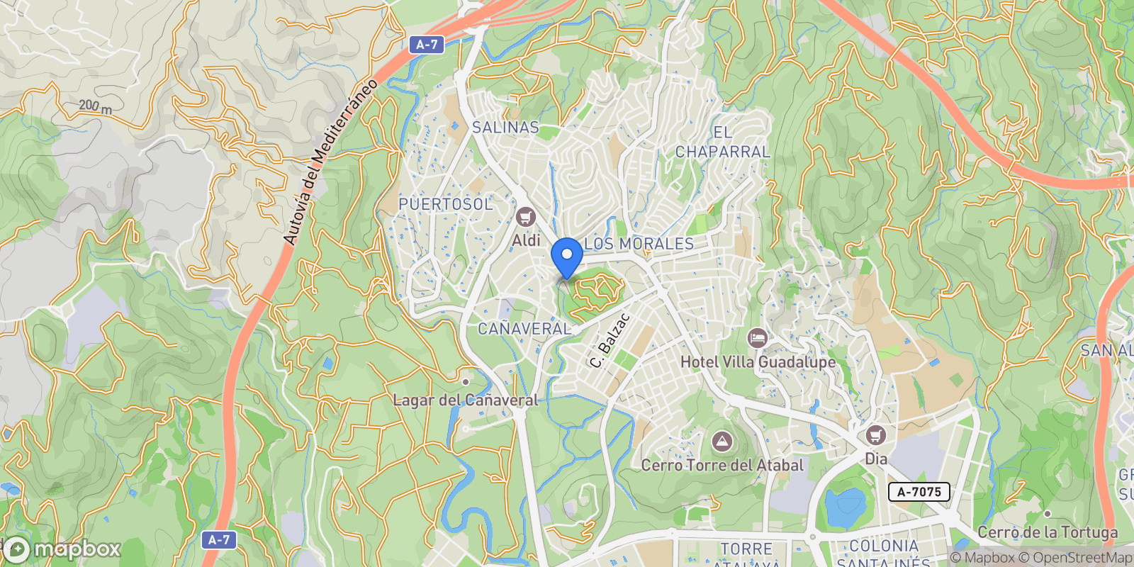 Map showing MÁLAGA, Málaga, MÁLAGA, Puerto de la Torre, Malaga, Spain.