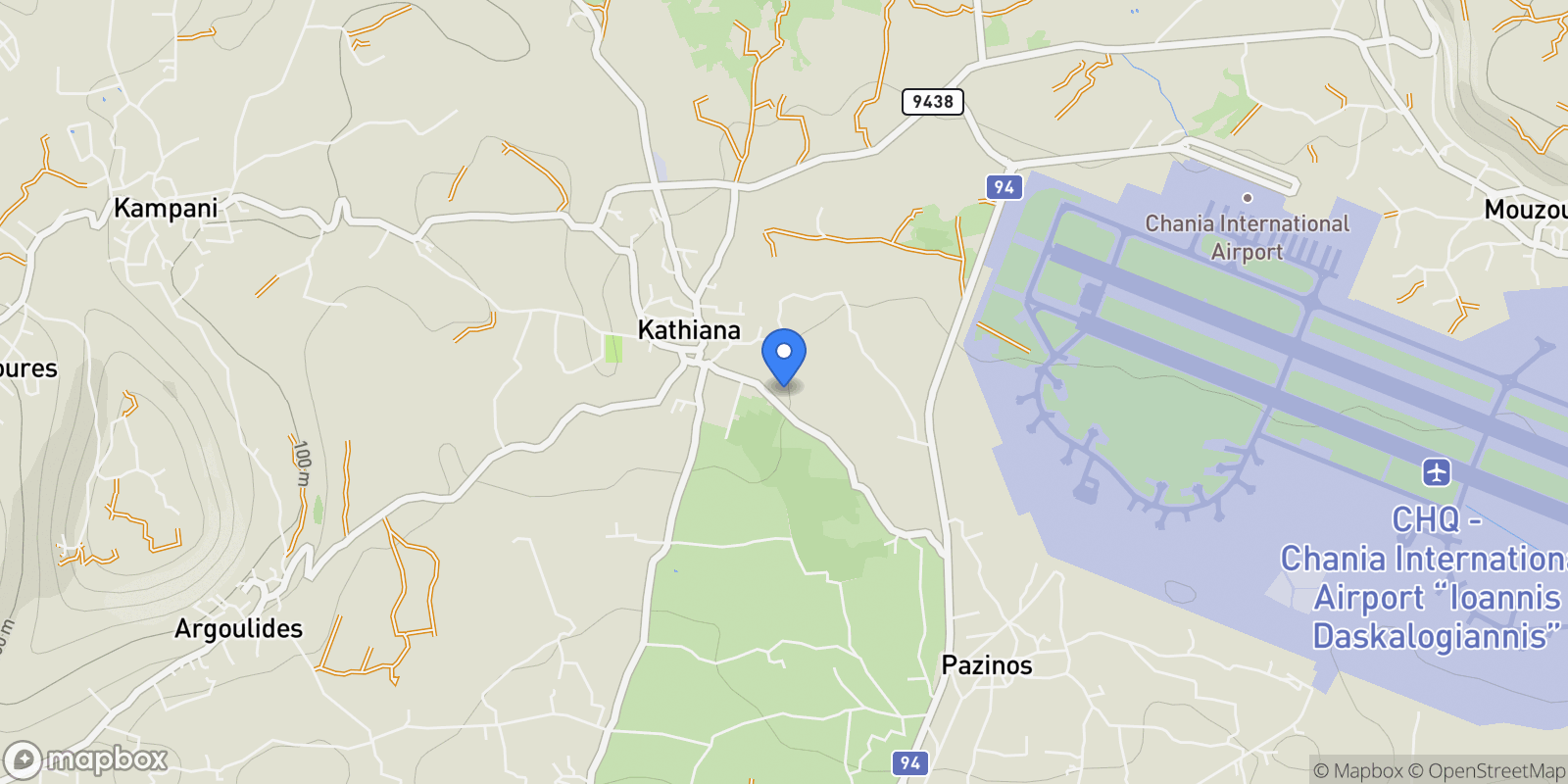 Map showing Akrotiri, Greece, Crete, Greece.