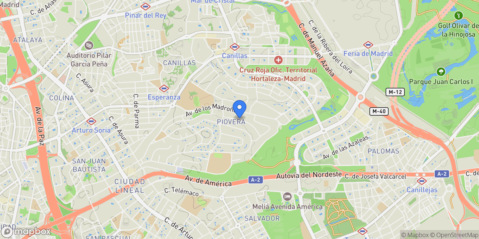 Map showing MADRID, Madrid, MADRID, Hortaleza, Madrid, Spain.