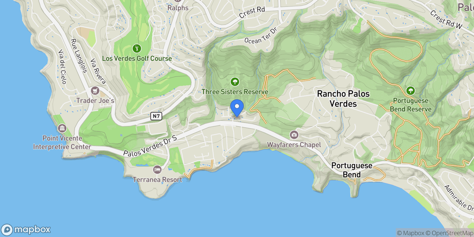 Map showing 3212 Barkentine Road , Rancho Palos Verdes, CA 90275, Rolling Hills, California, United States.