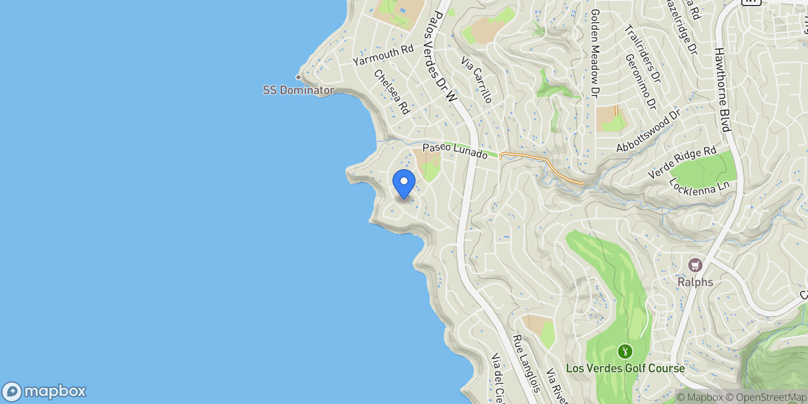 Map showing 2816 Paseo Del Mar , Palos Verdes Estates, CA 90274, Rolling Hills Estates, California, United States.