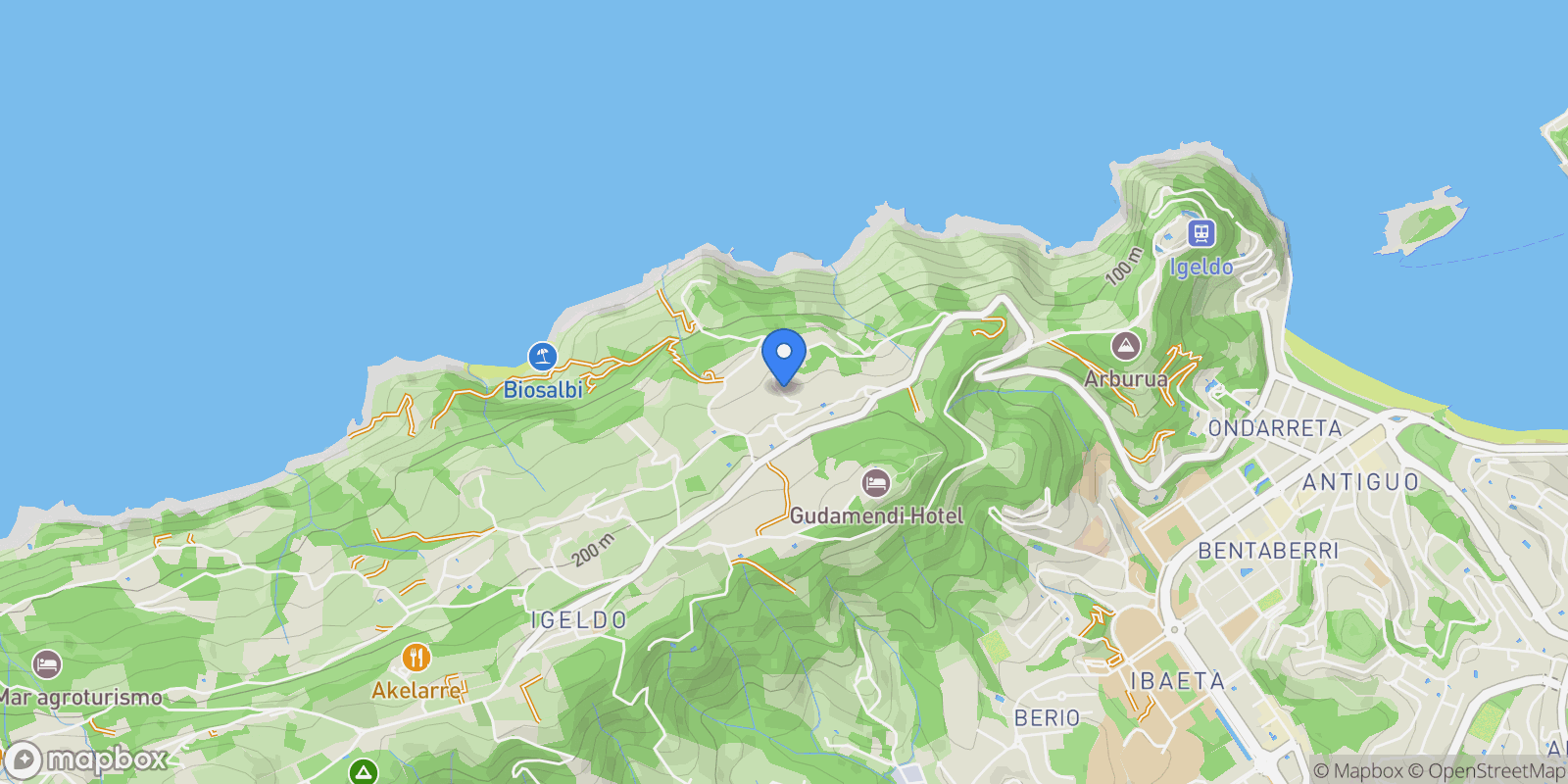 Map showing Amezti Kalea, 20008 Donostia, Gipuzkoa, Spain, Mendebaldea, Donostia-San Sebastian, Spain.