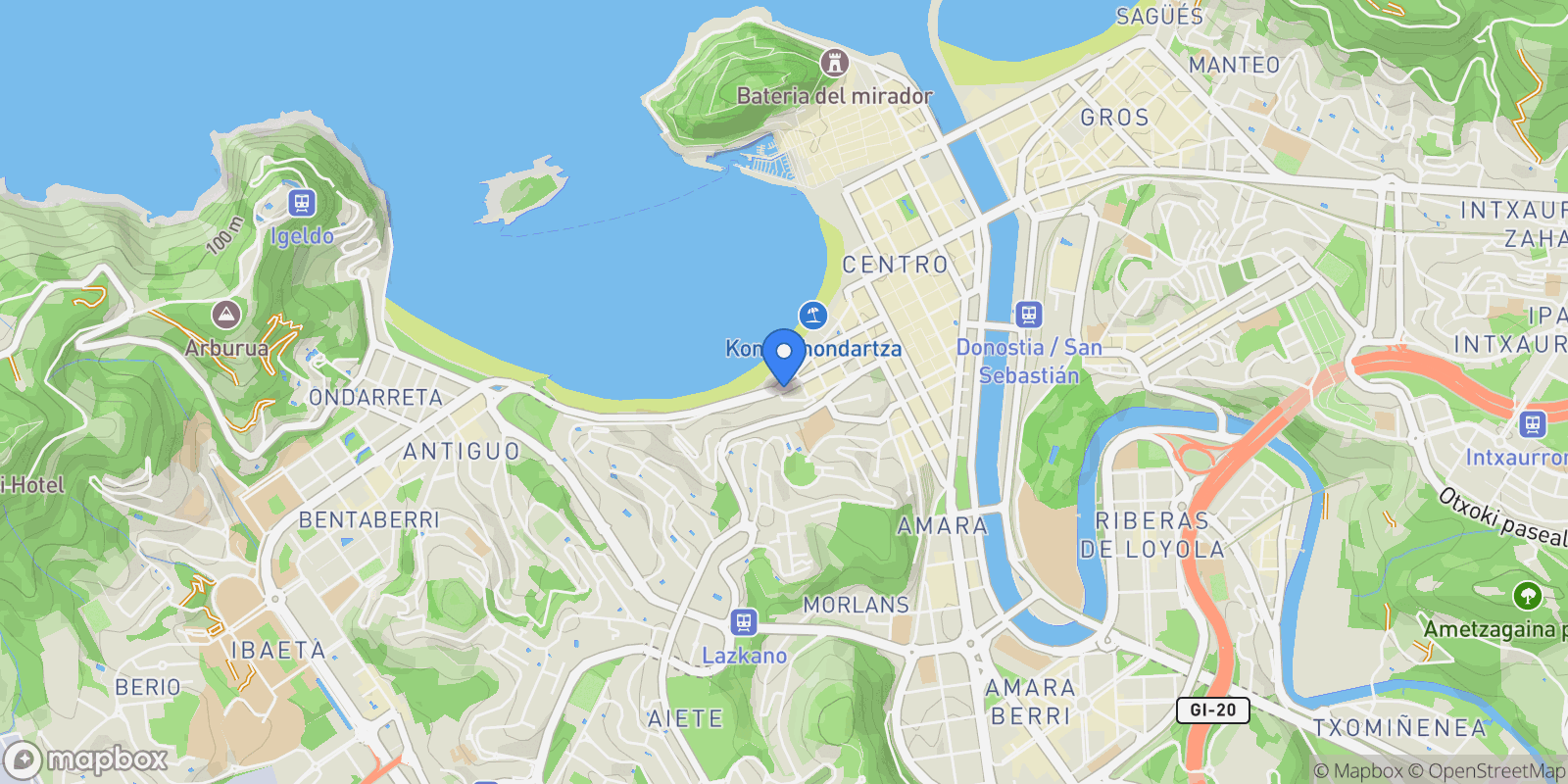 Map showing San Martin Kalea, 61, 20007 Donostia, Gipuzkoa, Spain, Centro, Donostia-San Sebastian, Spain.