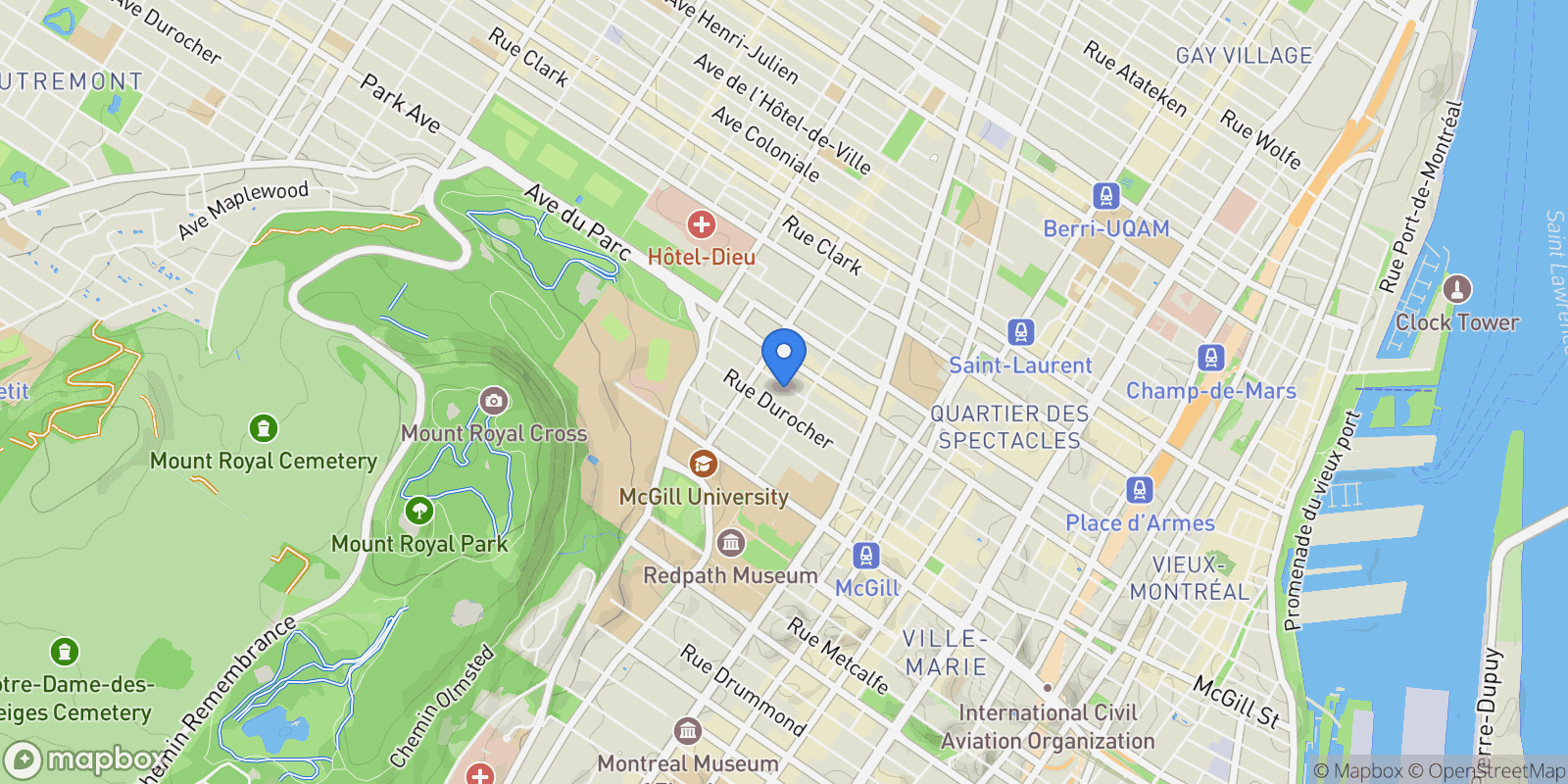 Map showing 3540 Rue Hutchison, Montréal, Quebec, Canada.