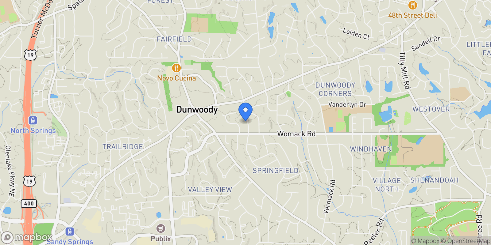 Map showing 1442 Cedarhurst Drive, Dunwoody, GA, 30338, USA, Dunwoody, Georgia, United States.