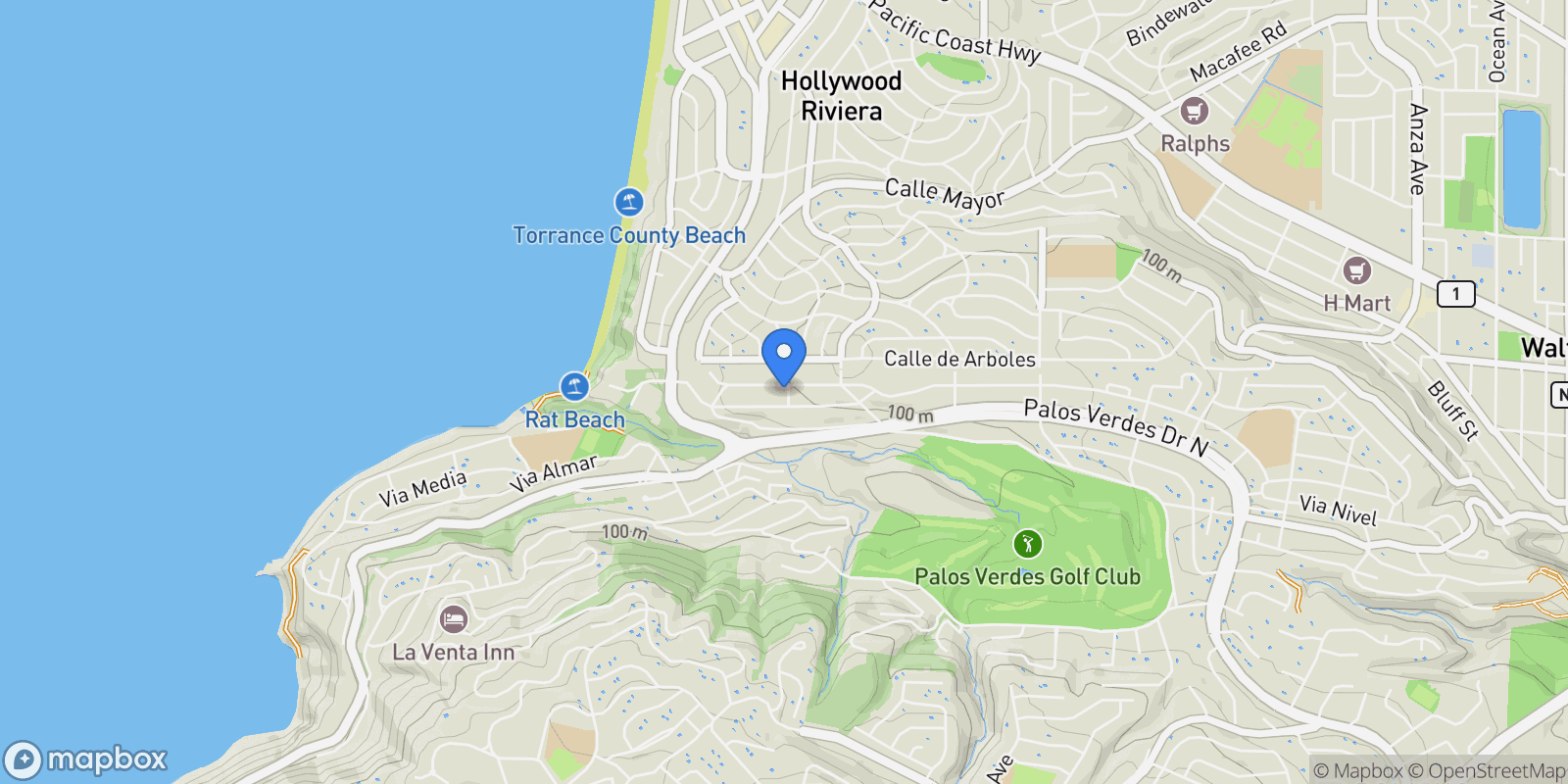 Map showing 2552 Vía La Selva , Palos Verdes Estates, CA 90274, Rolling Hills Estates, California, United States.