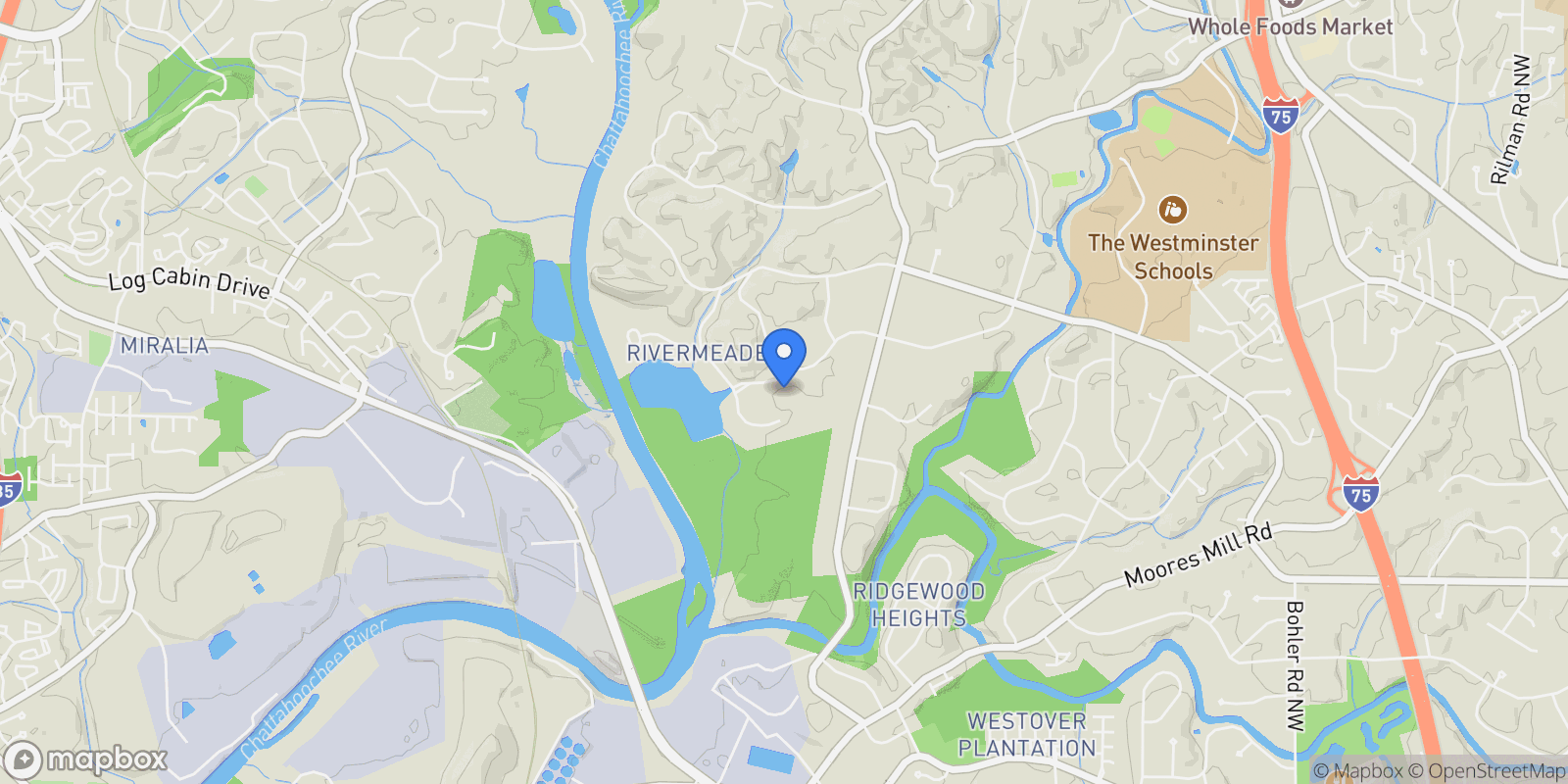 Map showing 2010 Rivermeade Way, Atlanta, GA, 30327, USA, Atlanta, Georgia, United States.