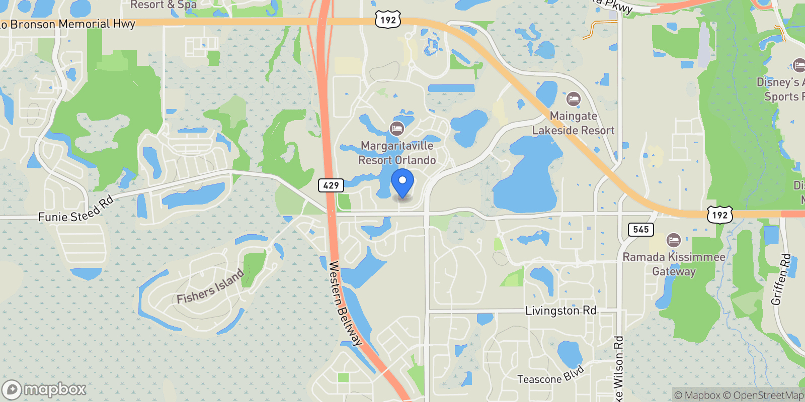 Map showing 8019 KNEE DEEP ROAD, Kissimmee, Florida, United States.