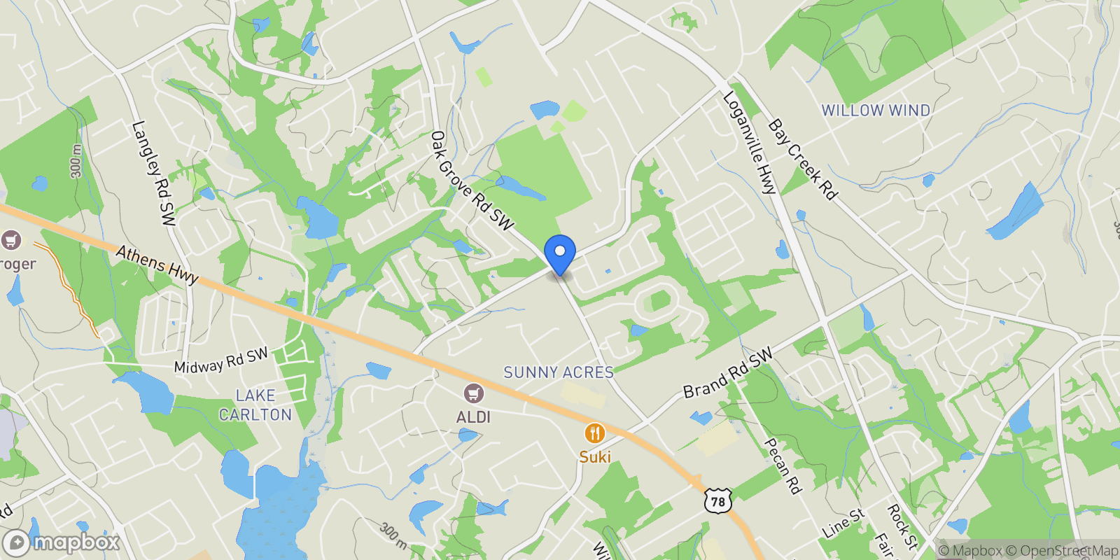 Map showing 3625 Oak Grove Road, Loganville, GA, 30052, USA, Loganville, Georgia, United States.