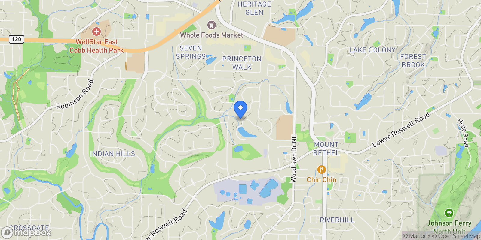 Map showing 861 Chestnut Lake Drive, Marietta, GA, 30068, USA, Marietta, Georgia, United States.