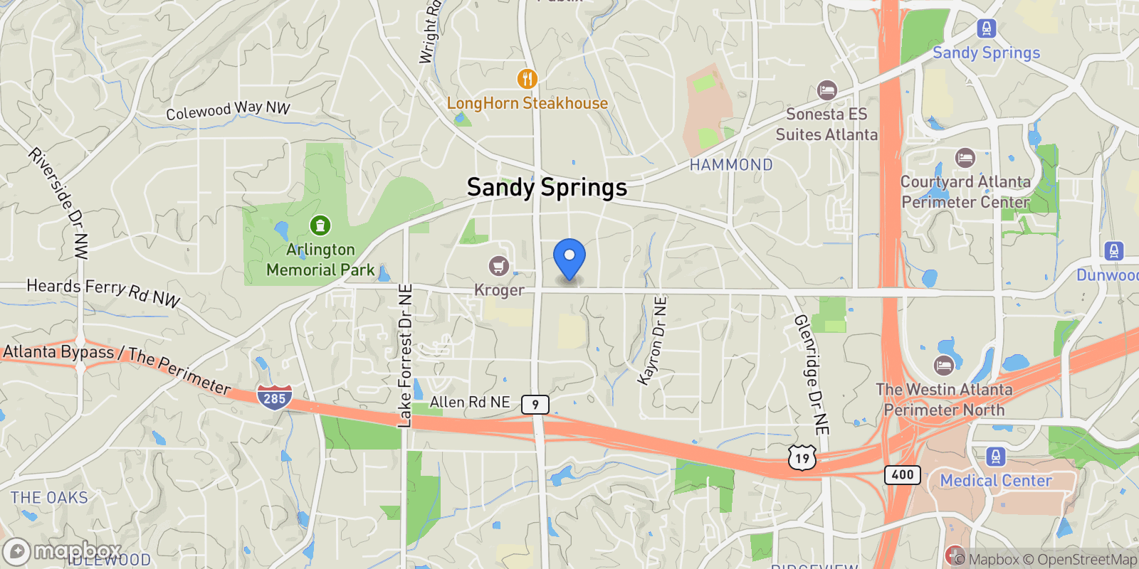 Map showing 320 Hammond Drive, Atlanta, GA, 30328, USA, Atlanta, Georgia, United States.