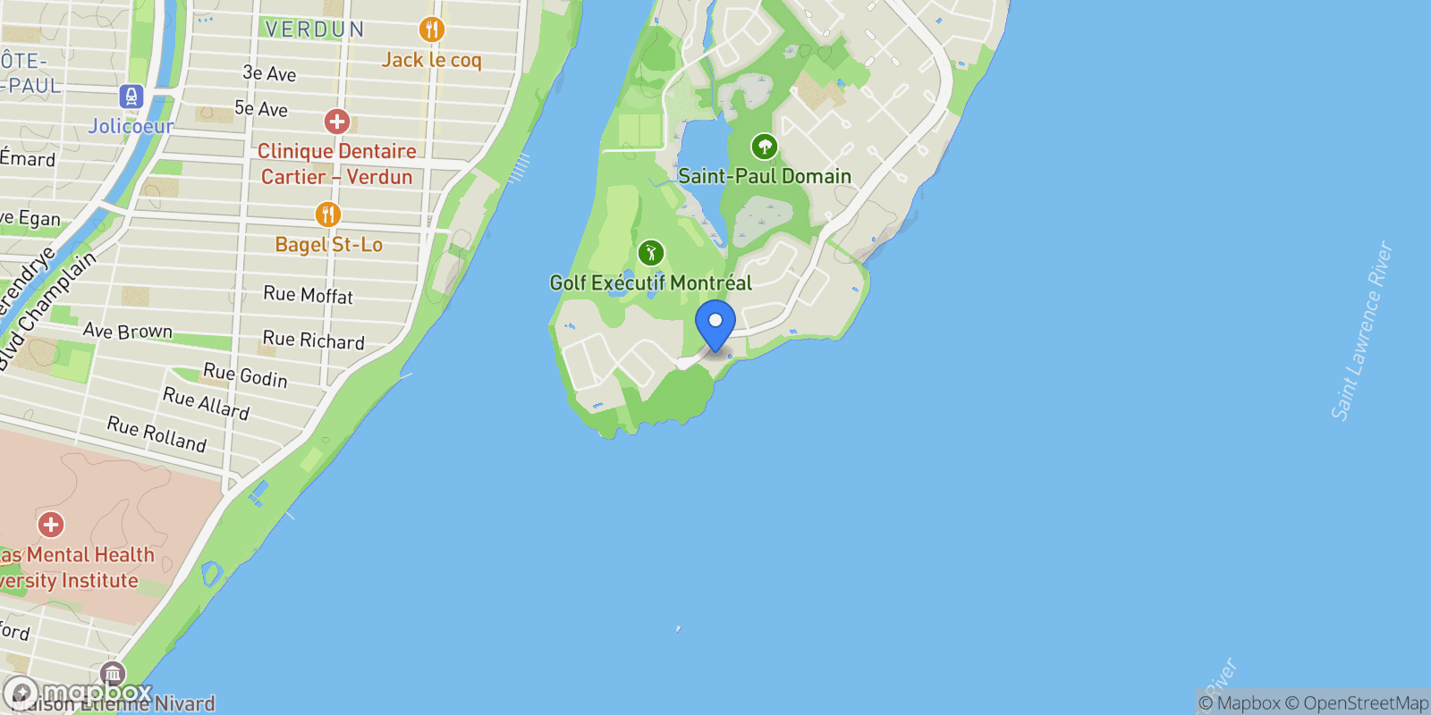 Map showing 250 Ch. de la Pointe-Sud 605, Montréal, Quebec, Canada.